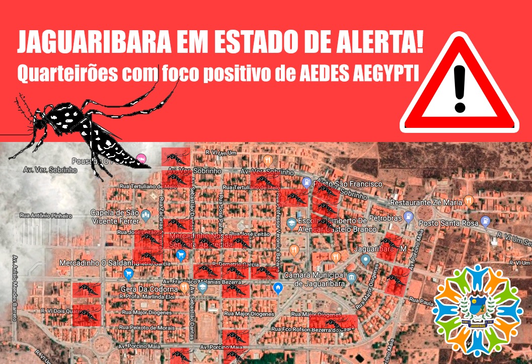 Jaguaribara está em alerta contra a dengue devido a a focos positivos da lavar do Aedes Aegypti